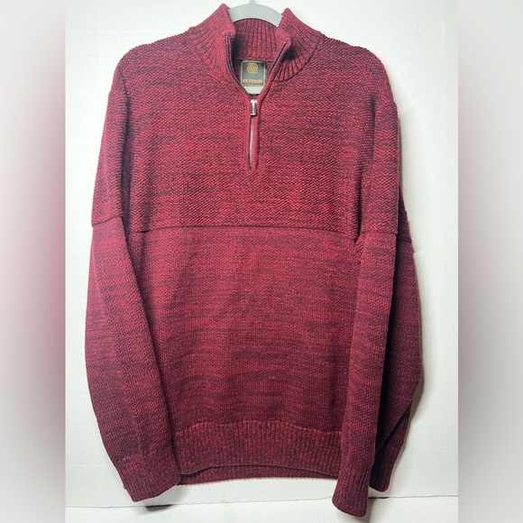 FX Fusion Men’s 3/4 Zipup Sweater/Pullover(Red/black)(XL) - Picture 1 of 3